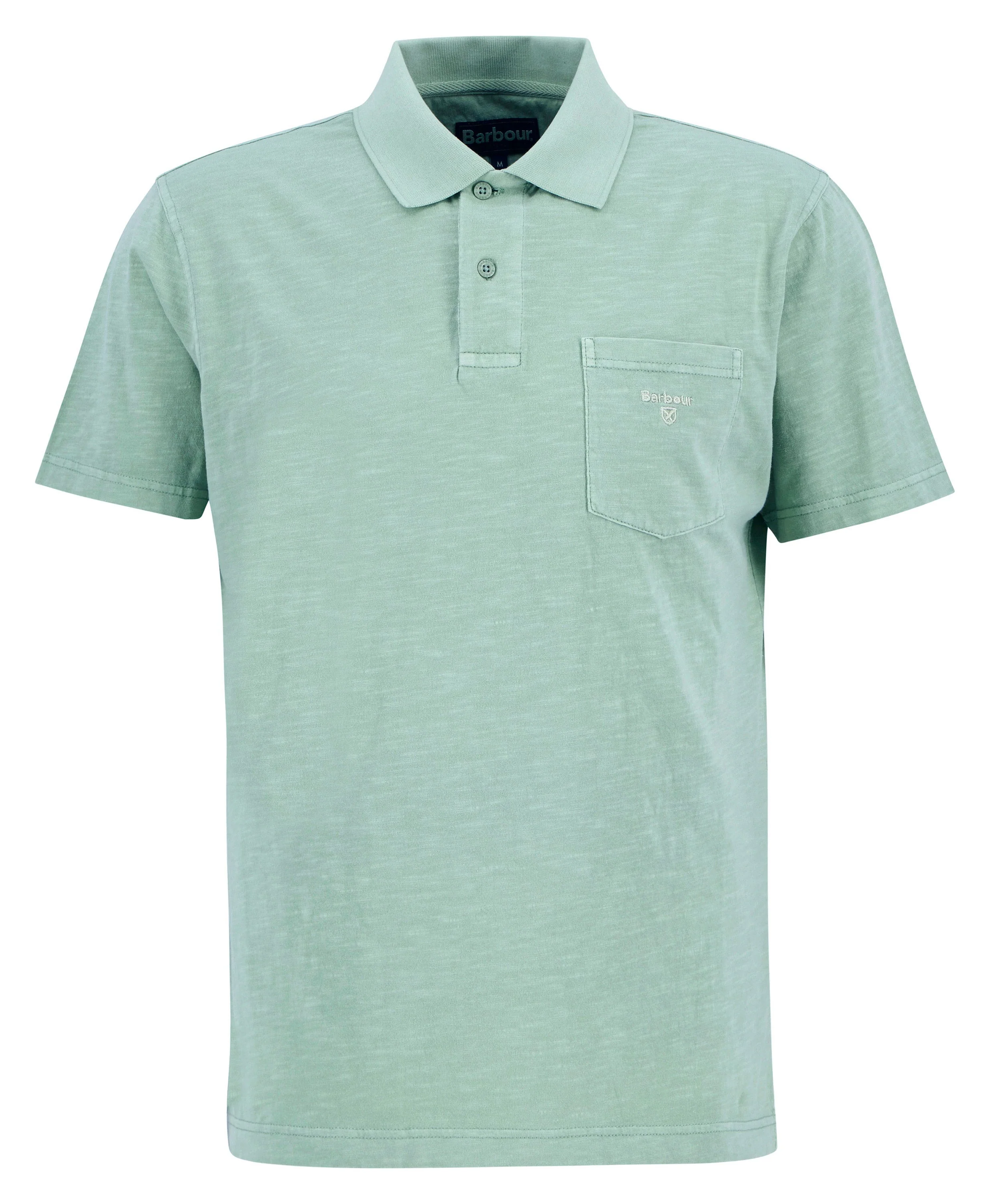 Pigment Dye Slub Polo Shirt - Seagrass