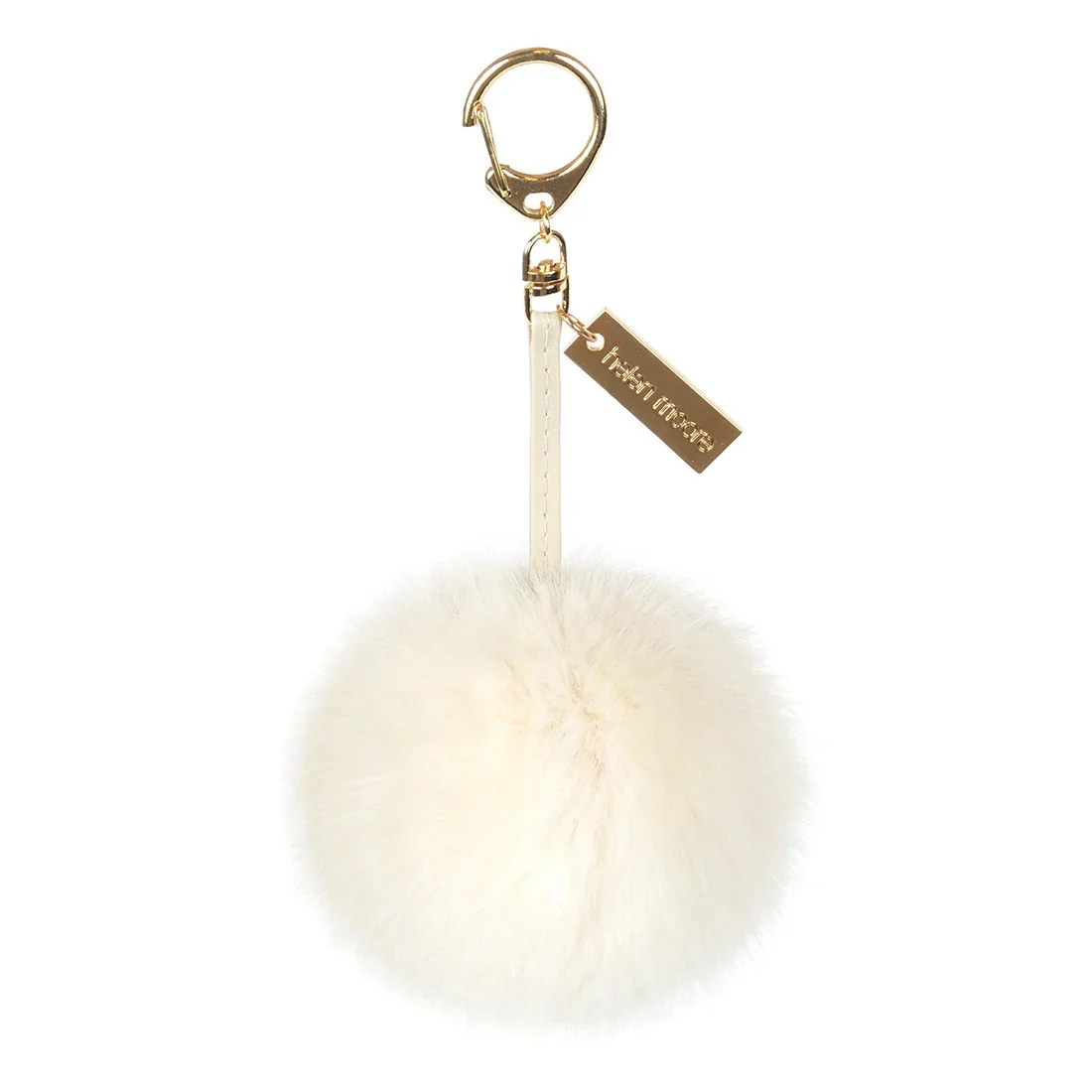 Pom Pom Keyring Bag Charm - Ermine