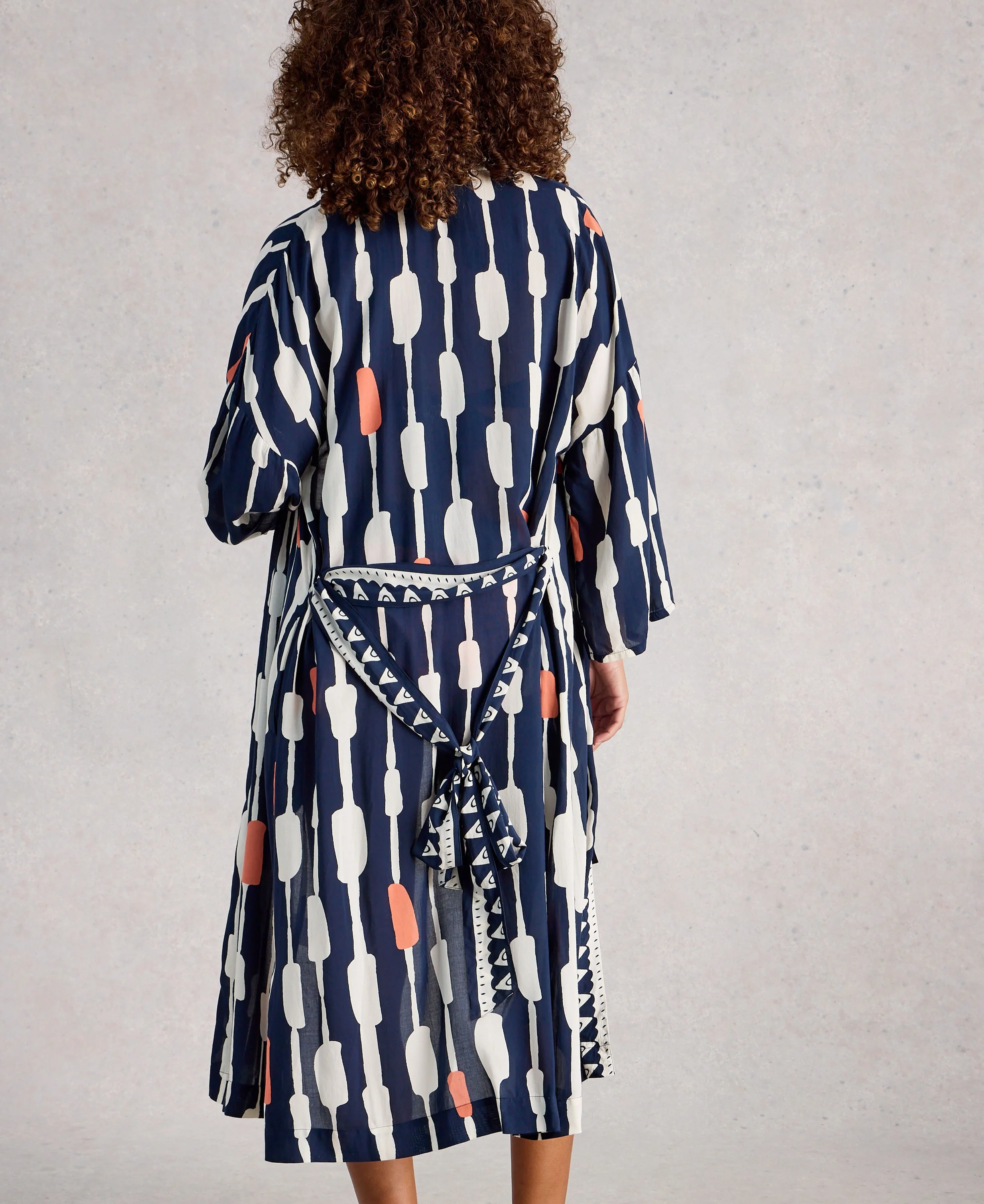 Poppy Cover Up Kimono - Navy Multi - Image 3