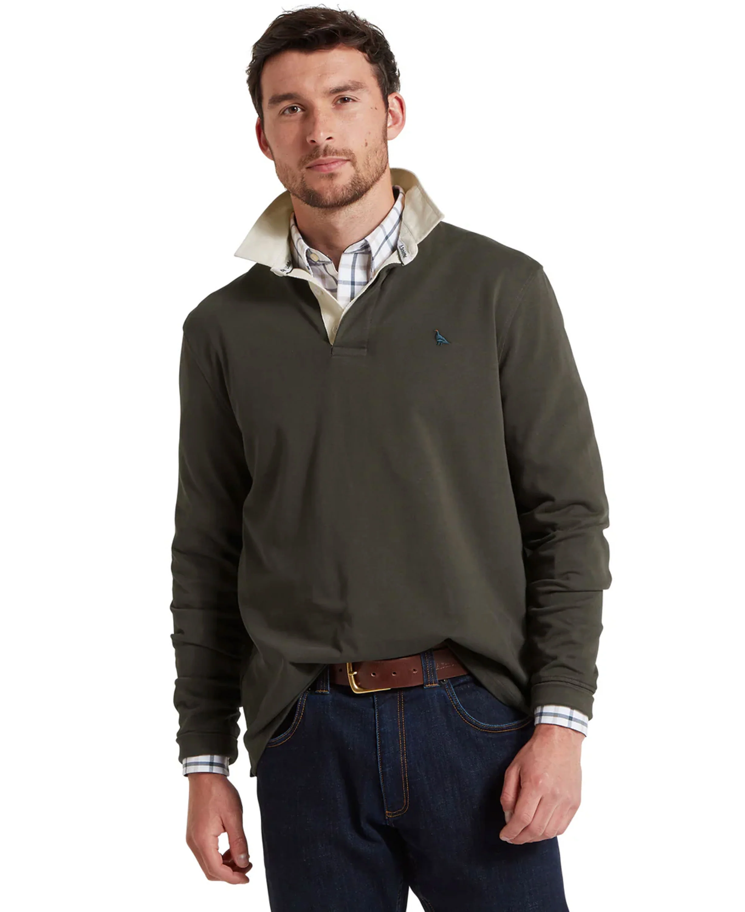 Porthallow Rugby Shirt - Peat Green - Image 2