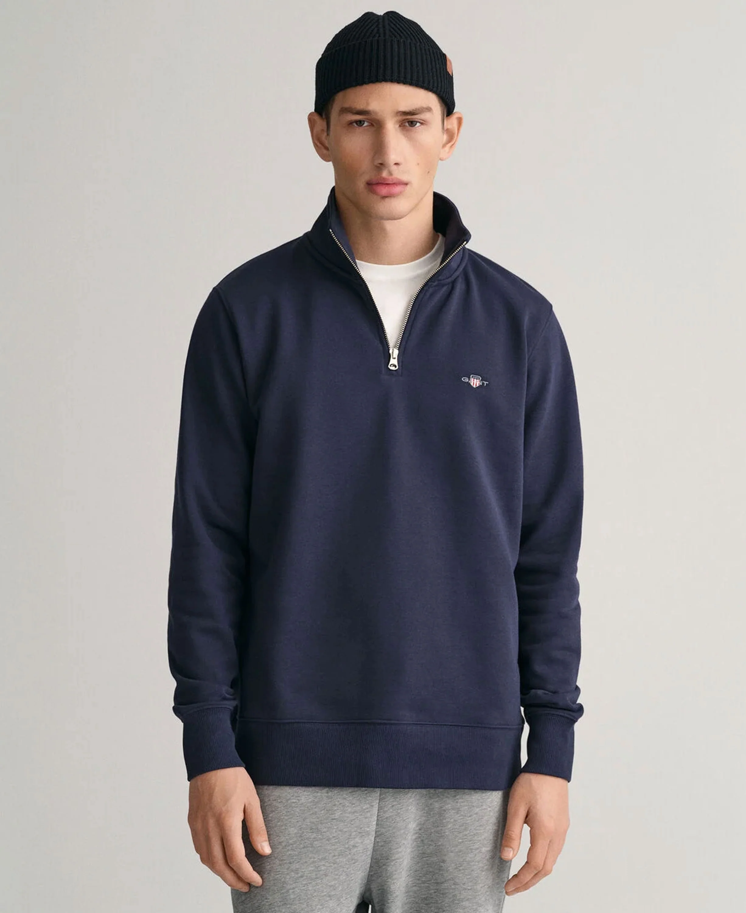 Regular Fit Shield Half Zip Sweatshirt - Evening Blue - Image 2