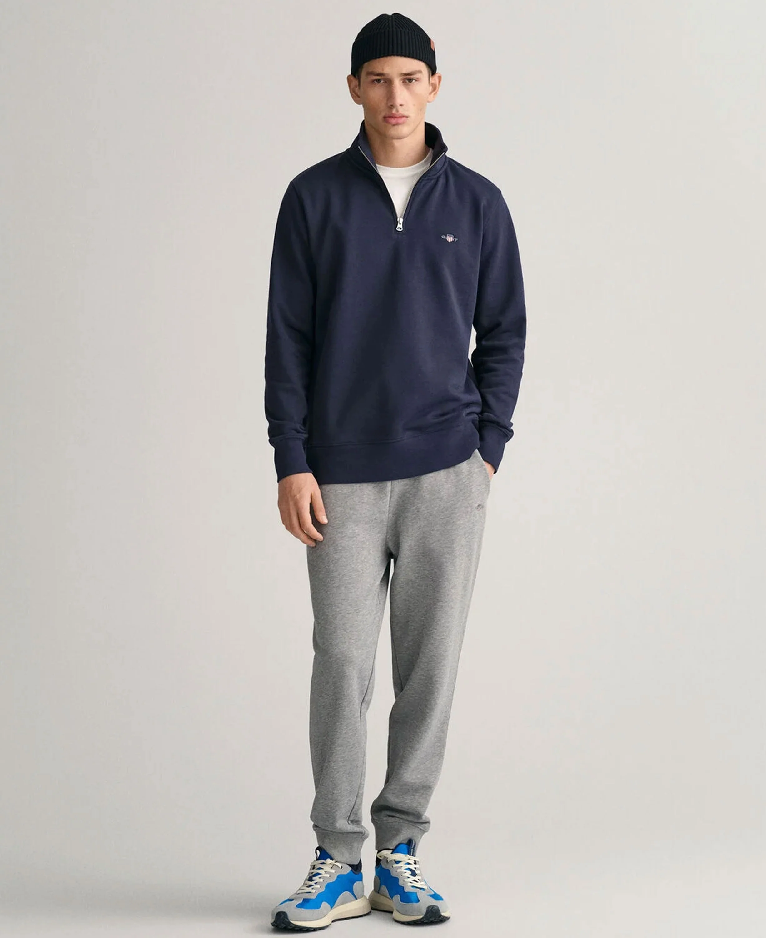 Regular Fit Shield Half Zip Sweatshirt - Evening Blue - Image 5