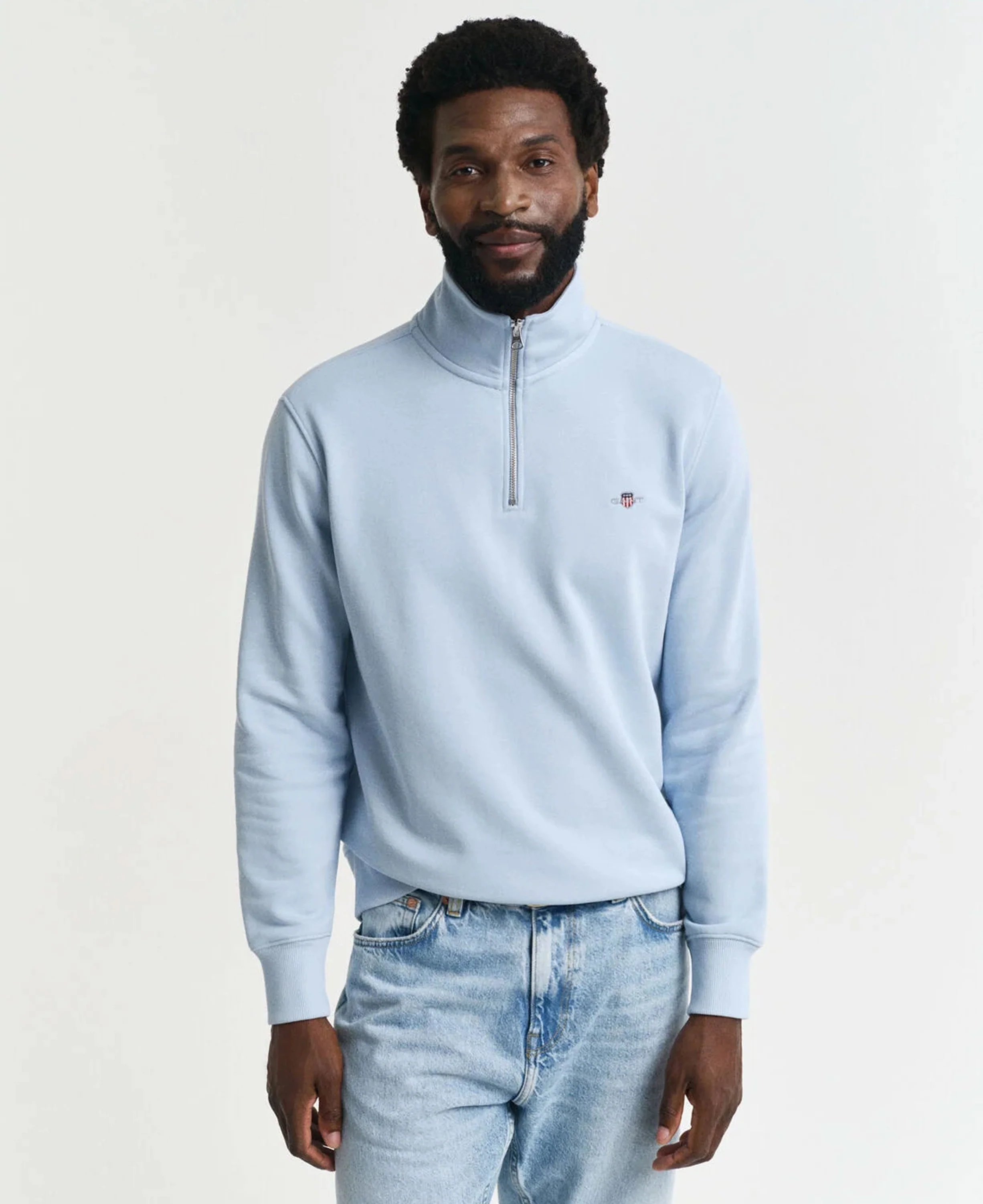 Regular Fit Shield Half Zip Sweatshirt - Fresh Blue - Image 2