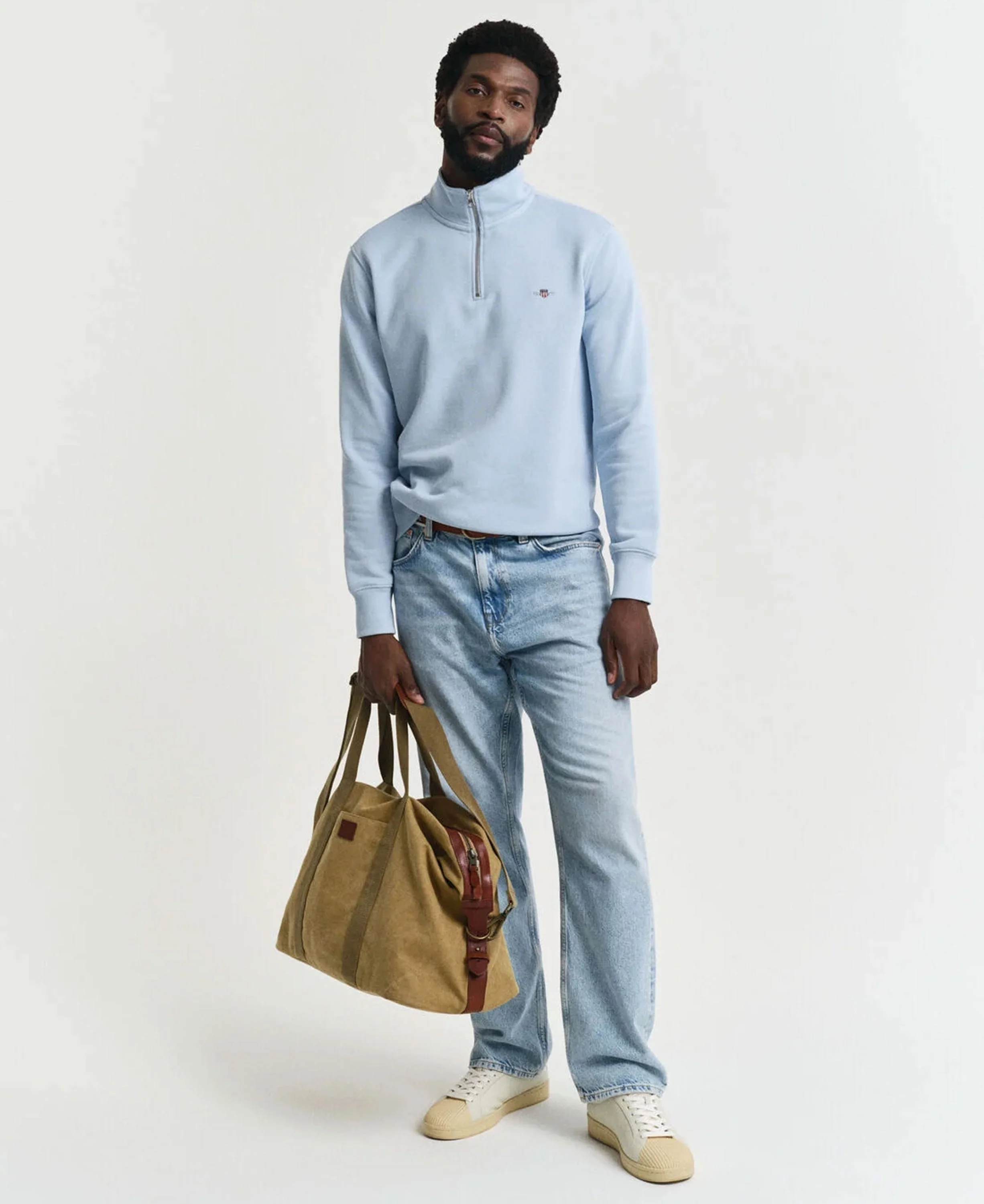 Regular Fit Shield Half Zip Sweatshirt - Fresh Blue - Image 5