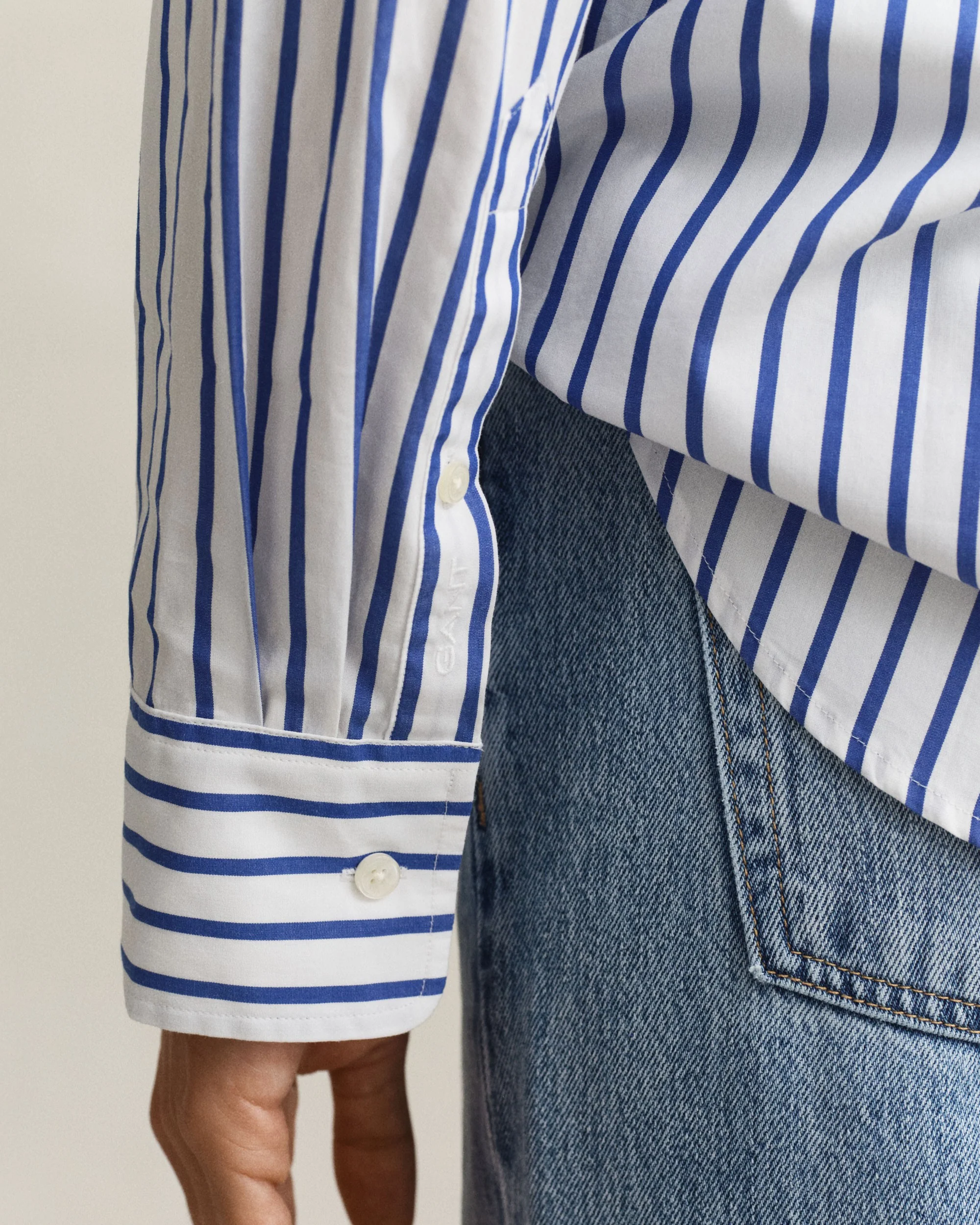Rel Classic Poplin Striped Shirt - Royal Blue - Image 4