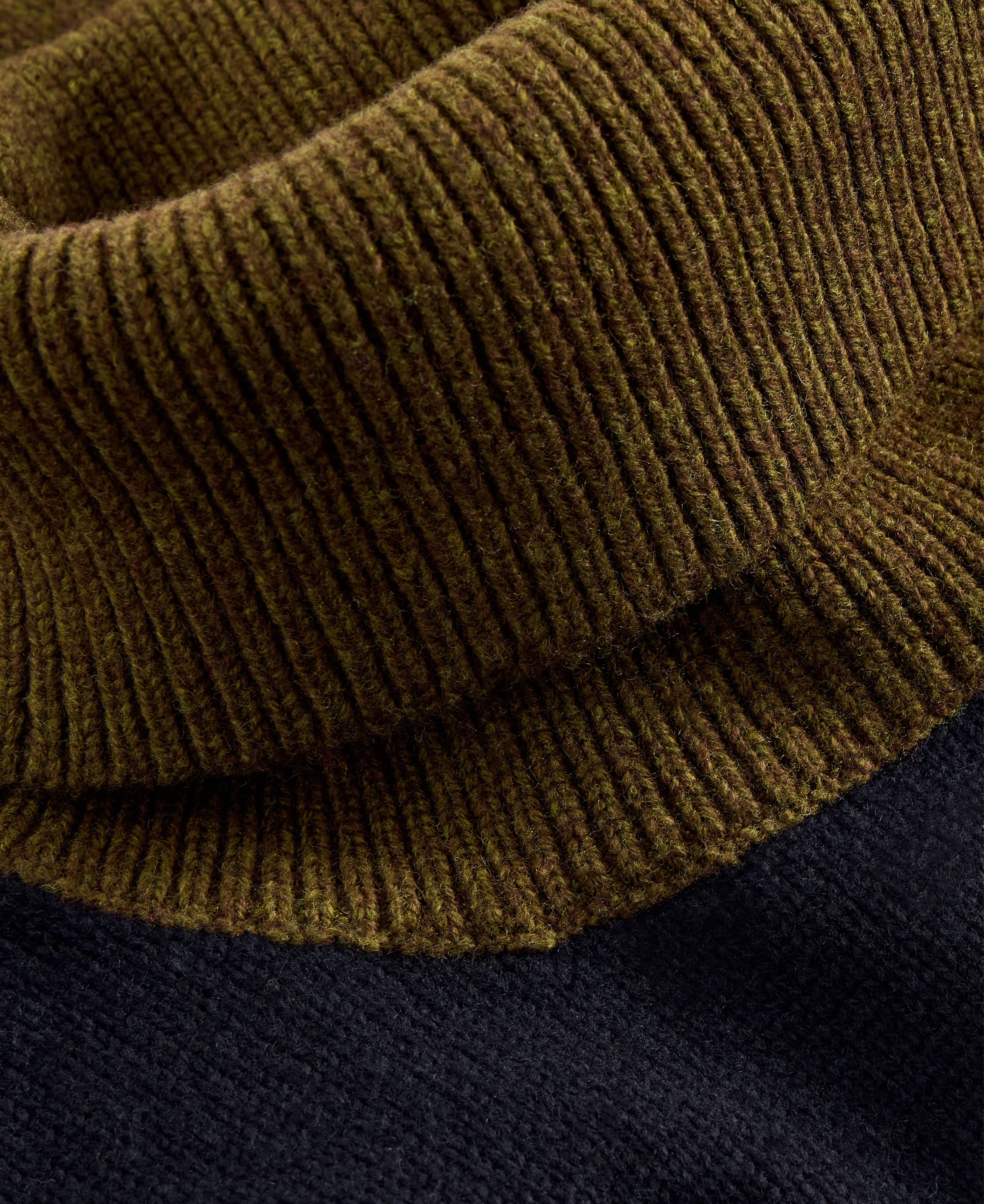 Ryde Colourblock Roll Neck - Khaki Green - Image 2