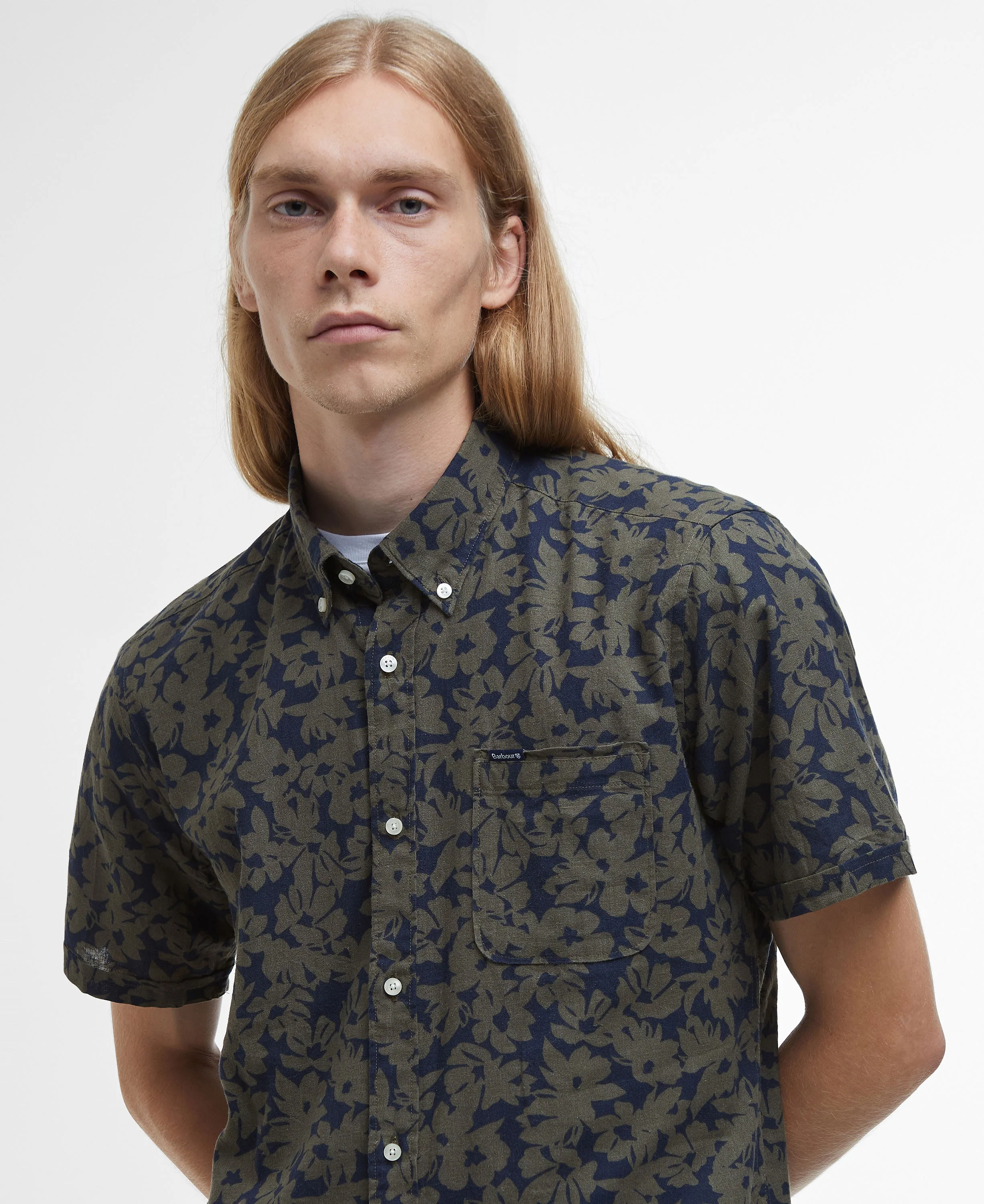 Sidmouth Printed Short Sleeve Shirt - Navy - Image 5