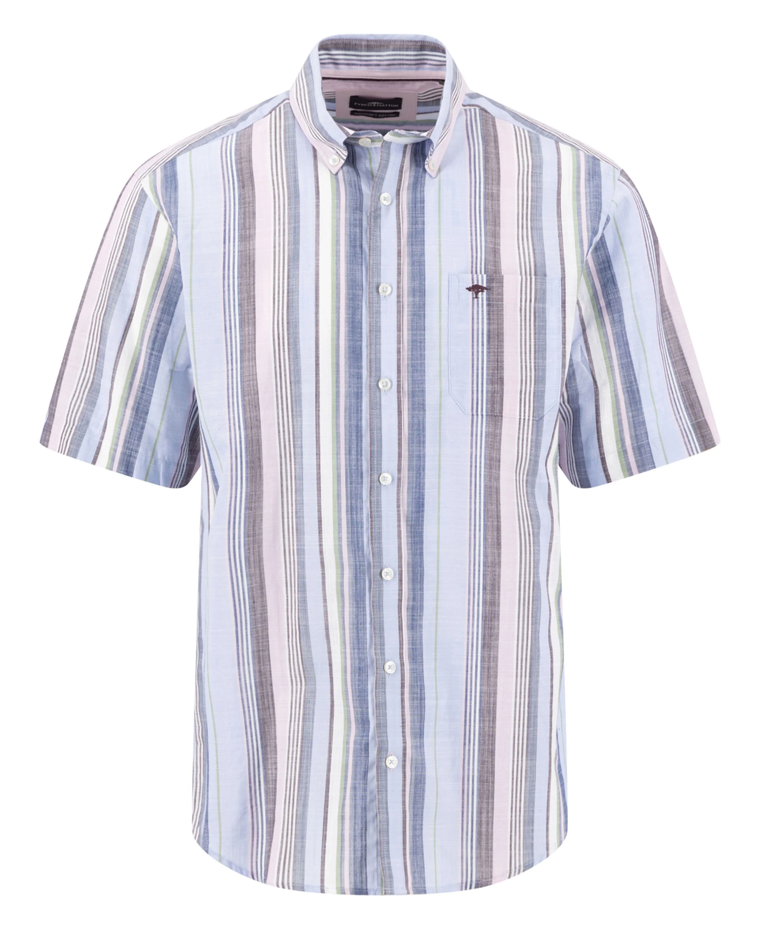 Slub Stripe Button-down - Aubergine