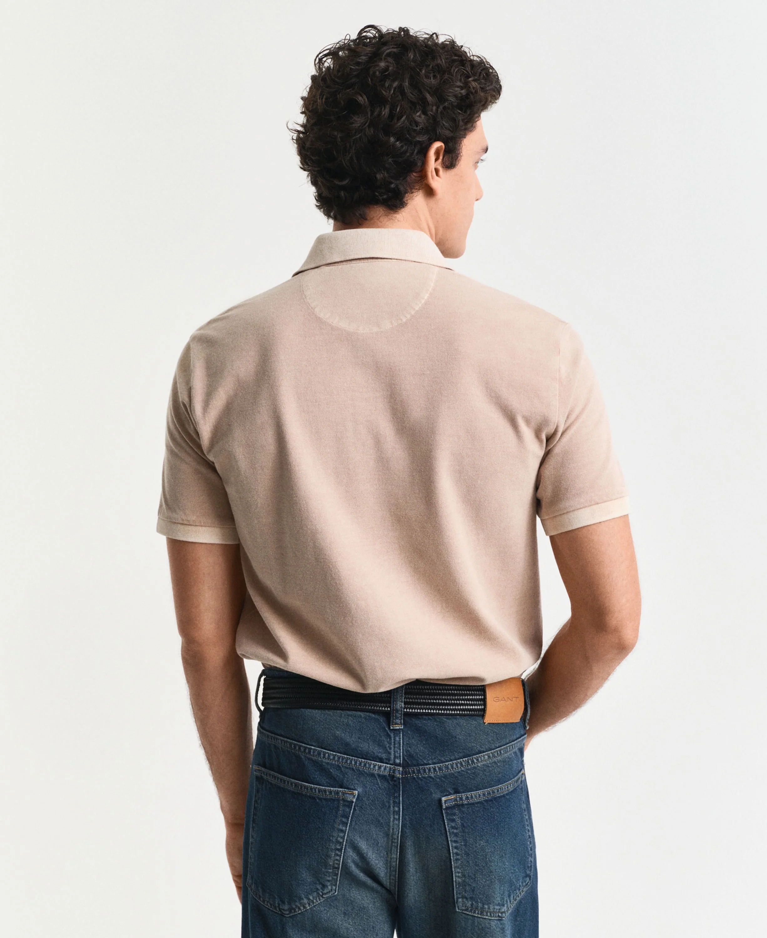 Sunfaded Piqué Polo Shirt - Dry Sand - Image 3