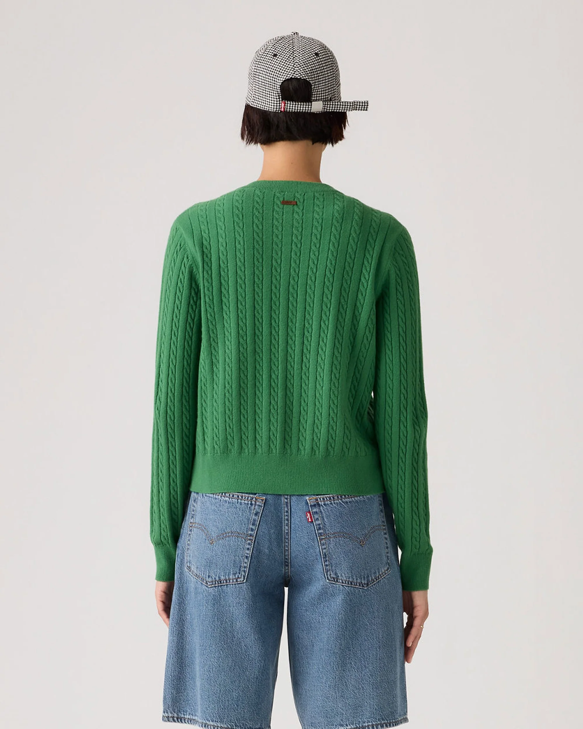 Super Soft Crewneck Cardi - Pine Green - Image 3
