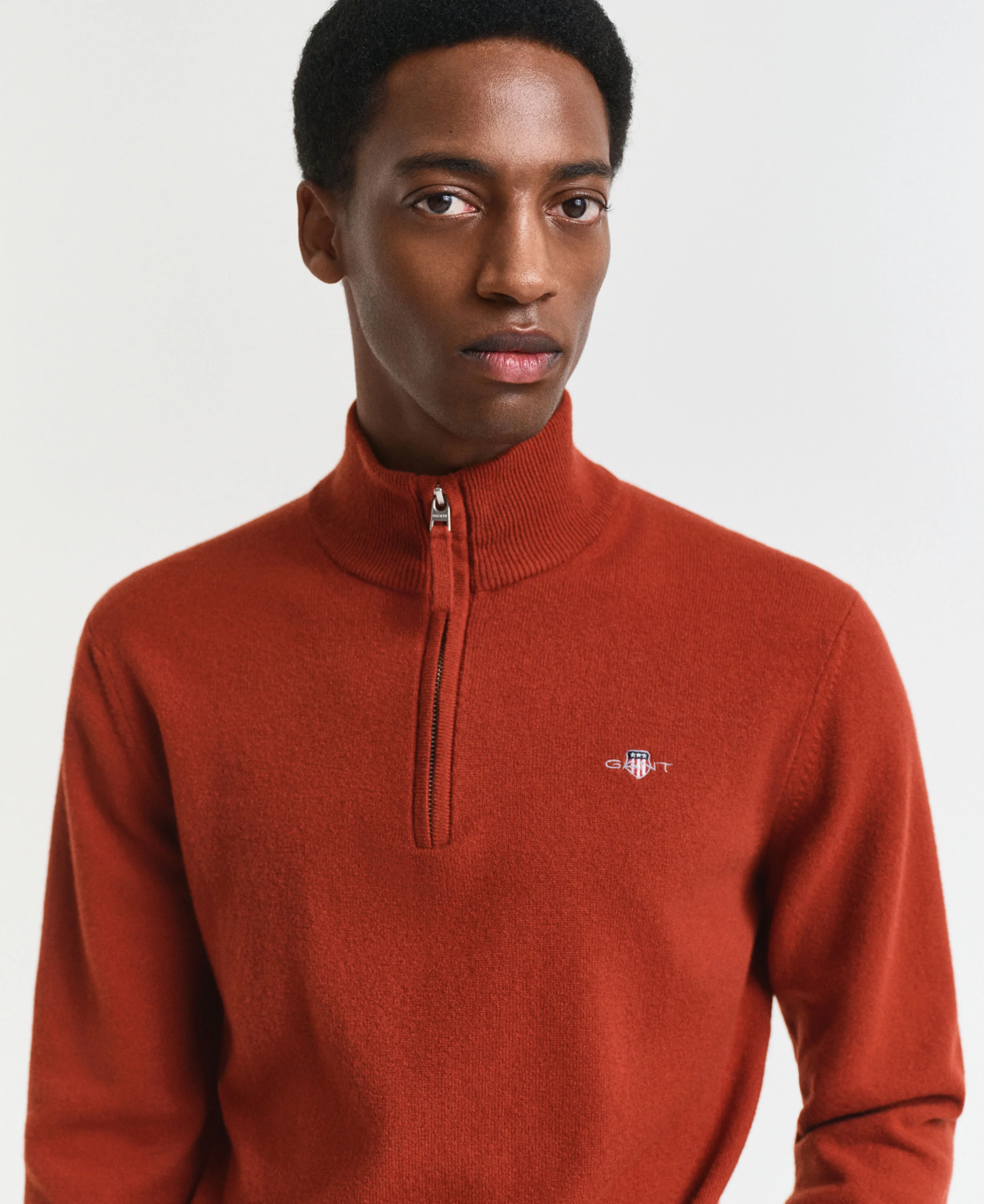 Superfine Lambswool Half Zip - Modern Rust - Image 4