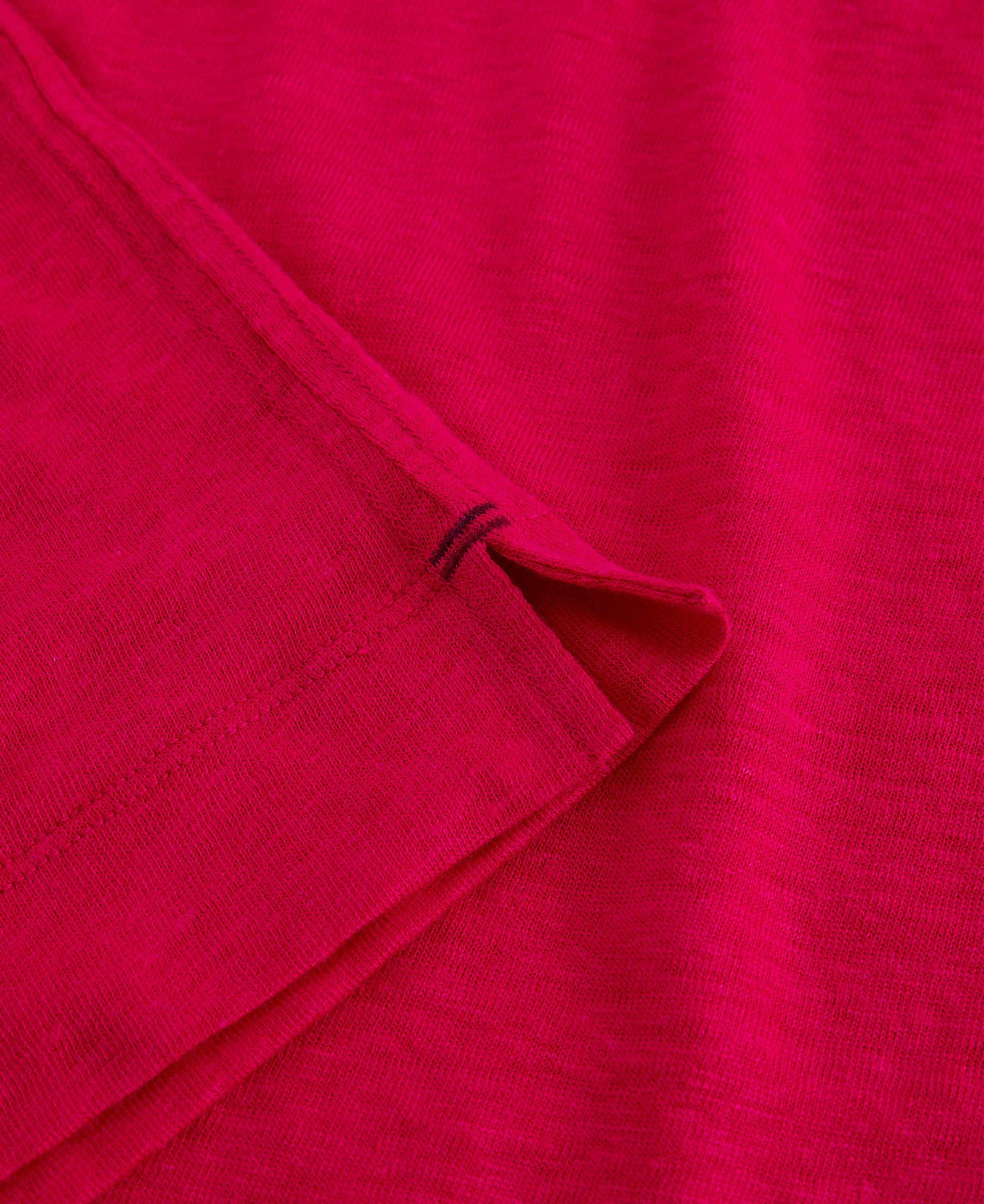 Susie V Neck Linen Tee - Dark Pink - Image 4