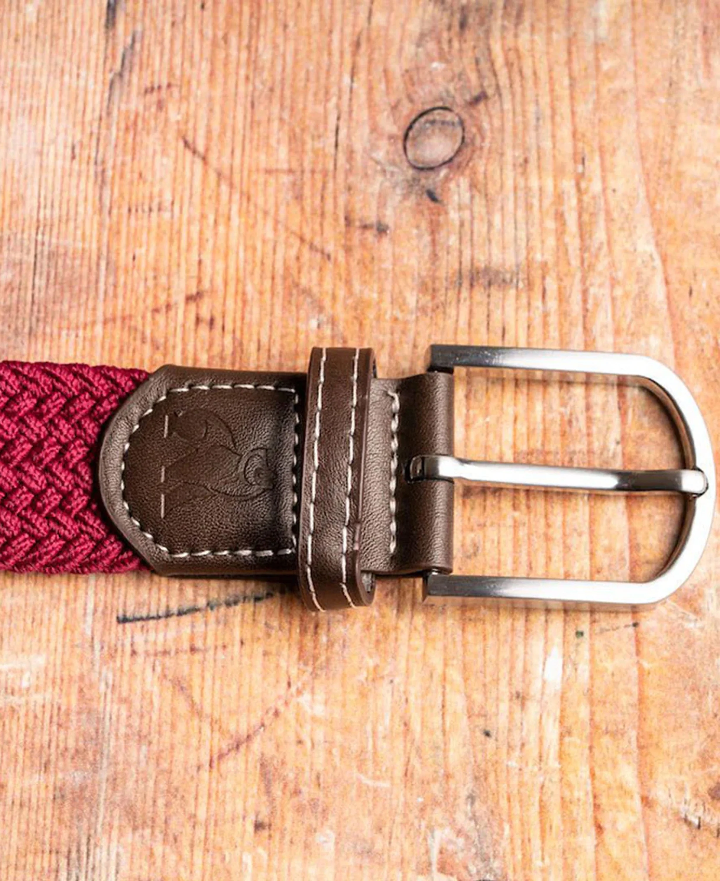 Woven Belt - Burgundy - Image 3