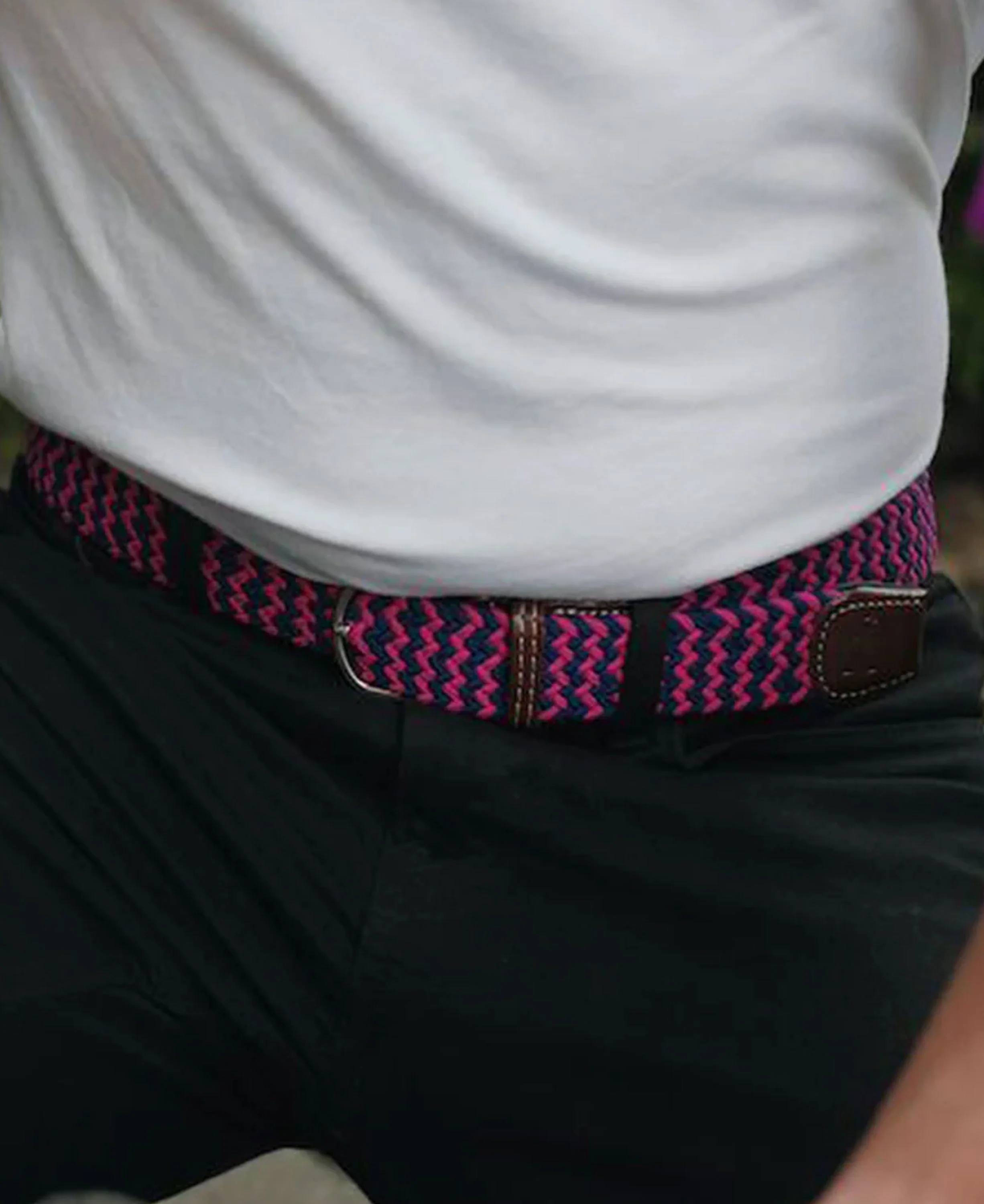 Woven Belt - Pink/Blue Zigzag - Image 4