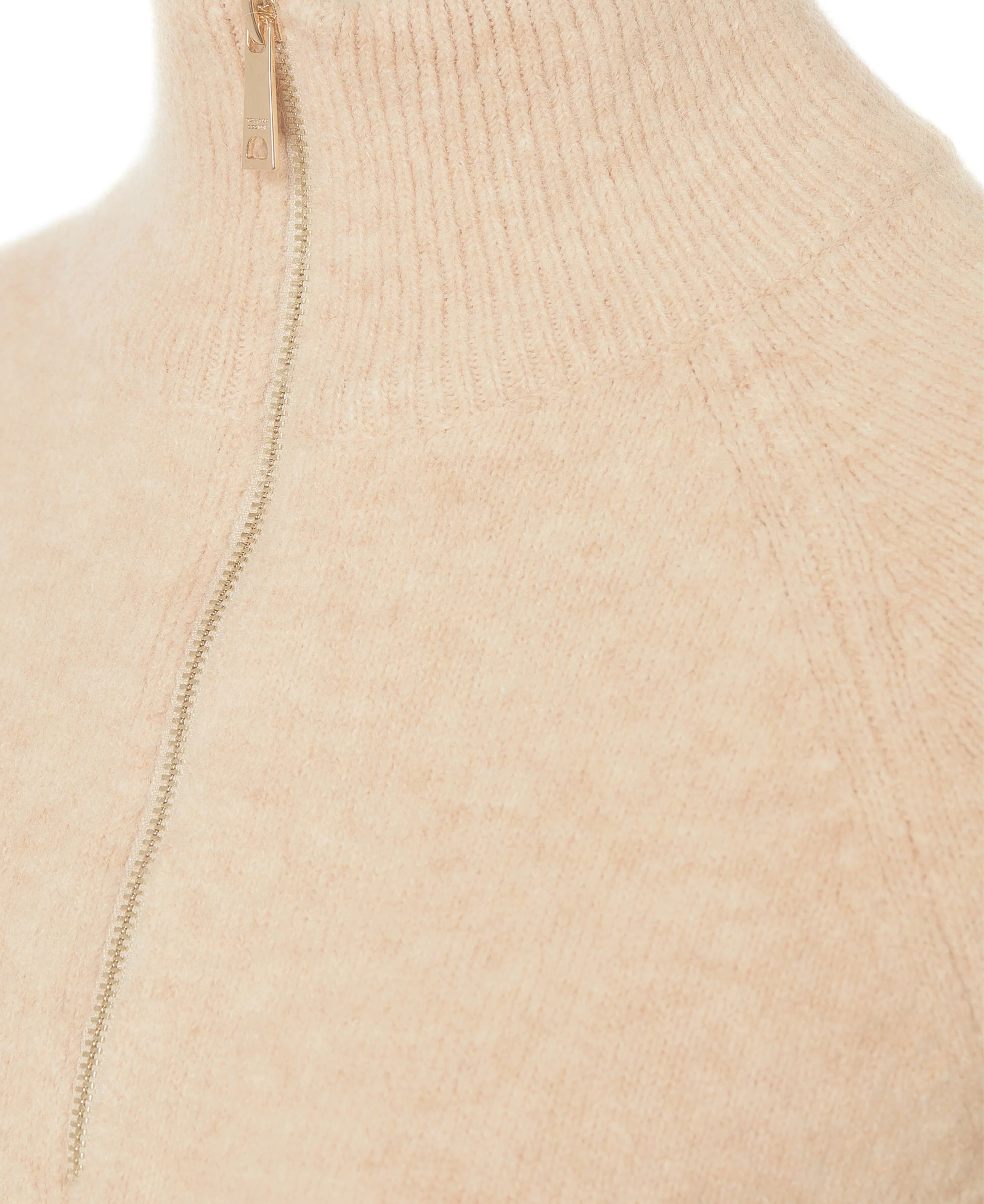 Tori Half Zip Knit - Light Camel - Image 10