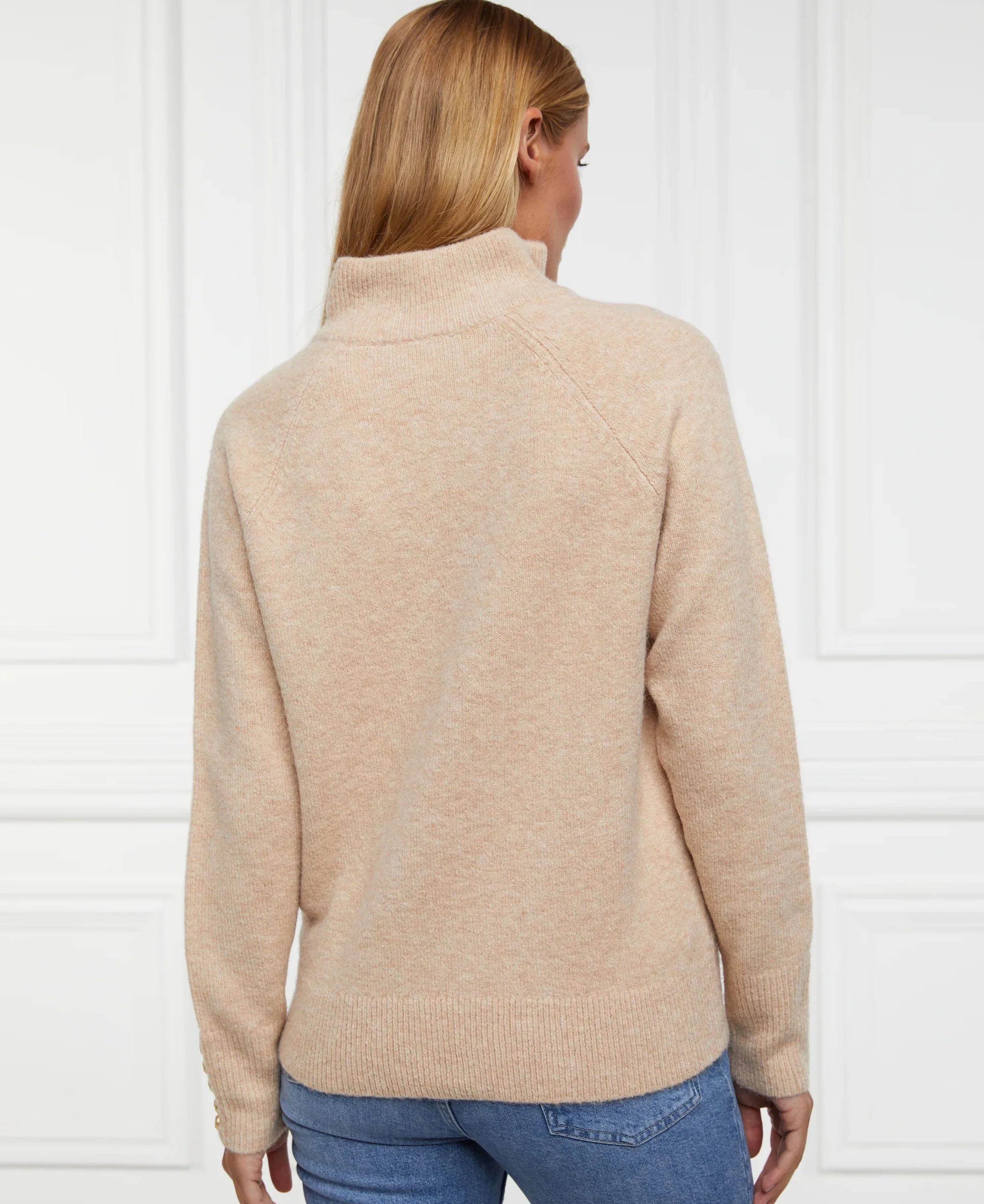 Tori Half Zip Knit - Light Camel - Image 4