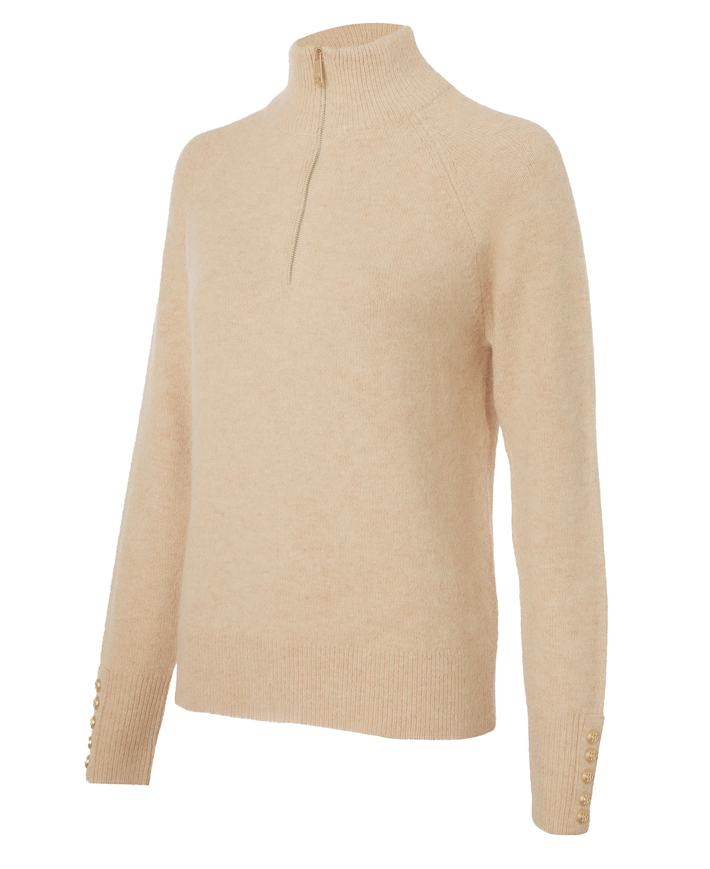 Tori Half Zip Knit - Light Camel - Image 8