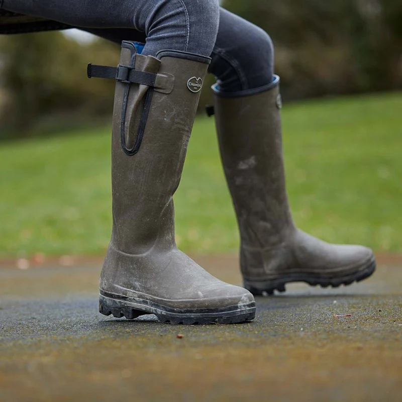 Vierzonord Neoprene Lined Wellington Boot - Marron Foncé - Image 7