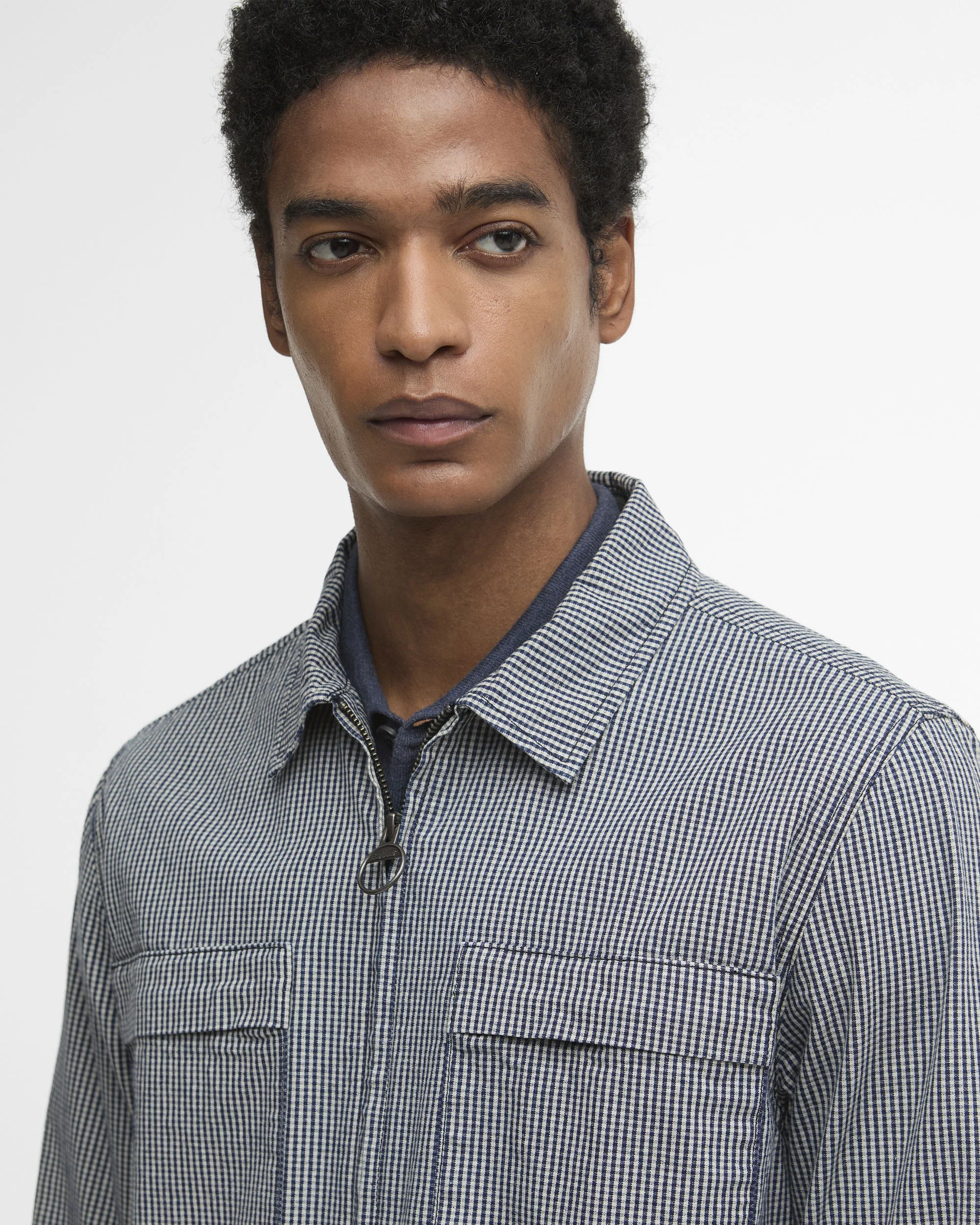 Willowburn Gingham Overshirt - Navy - Image 4