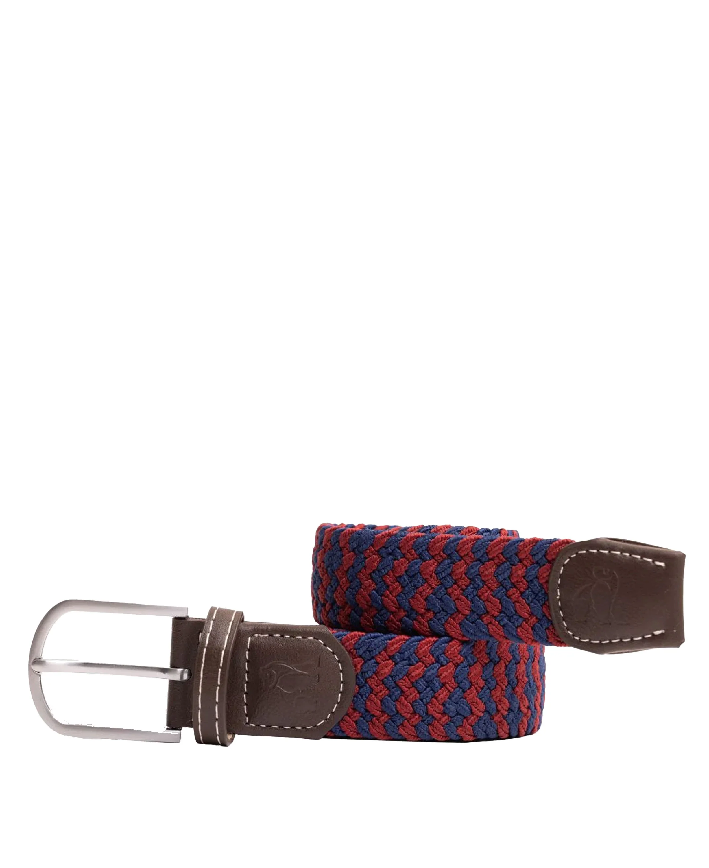 Woven Belt - Burgundy Zigzag