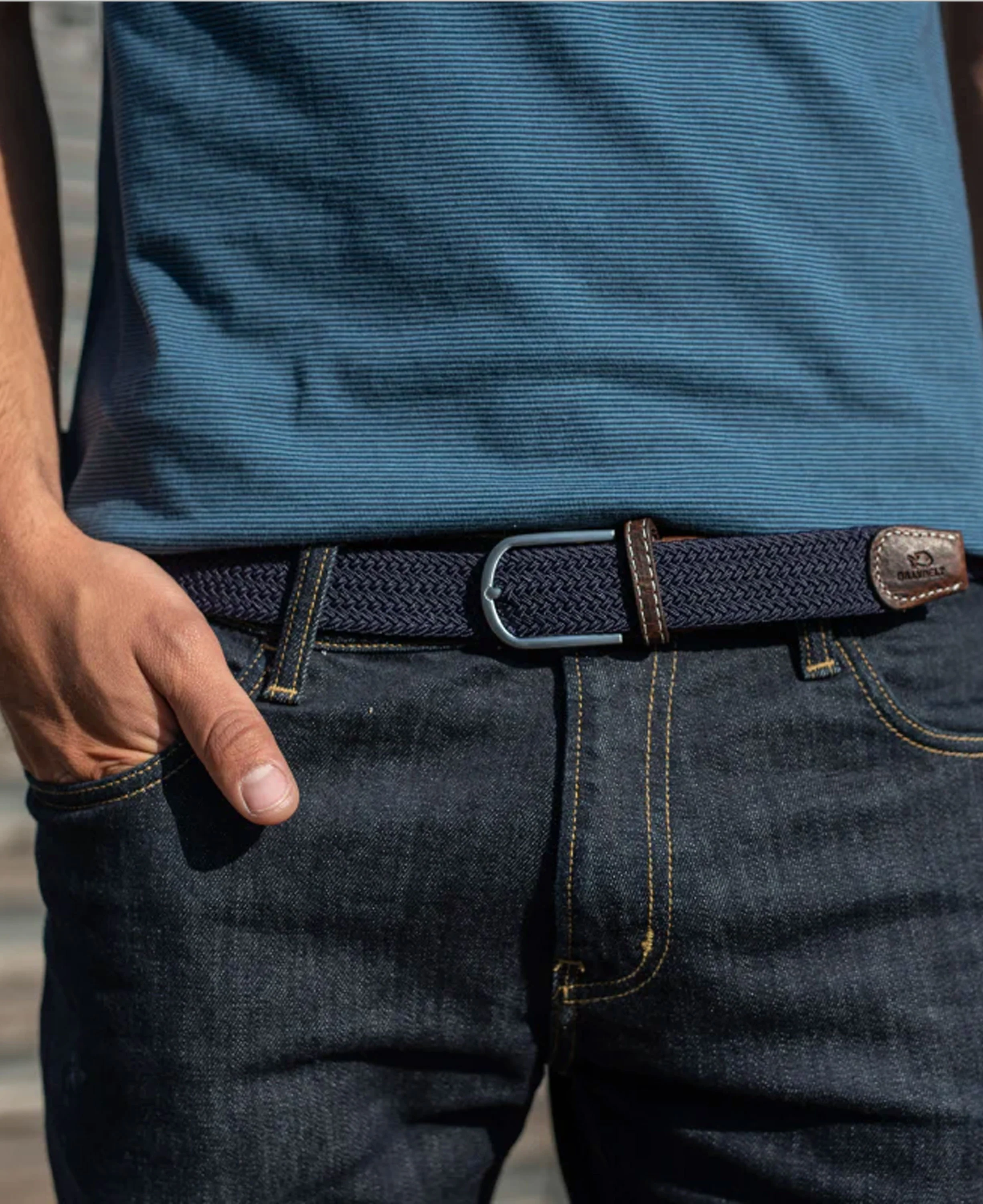 Woven Belt - Navy Blue - Image 3