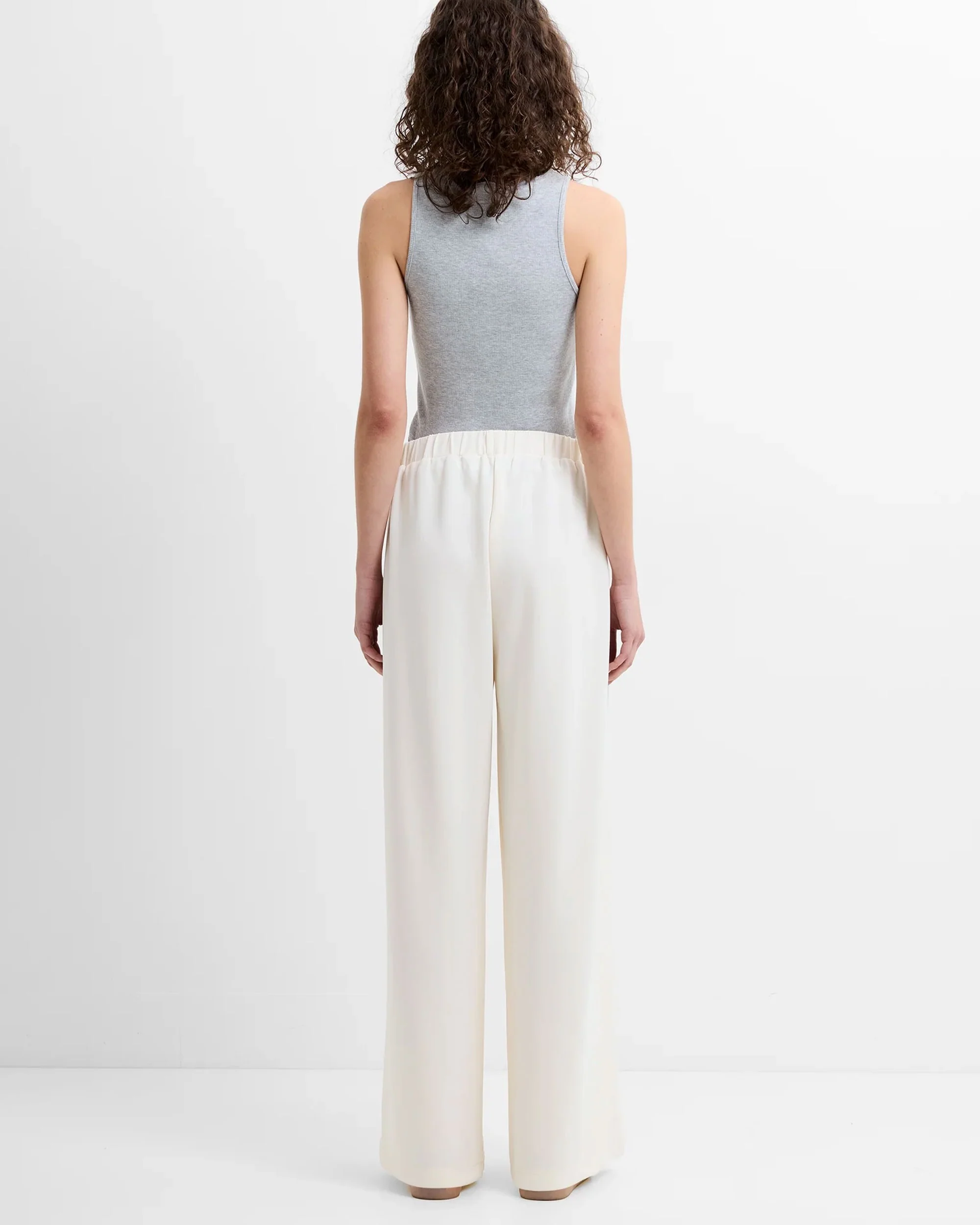 Wren Wide Leg Trouser - Porcelain Cream - Image 5